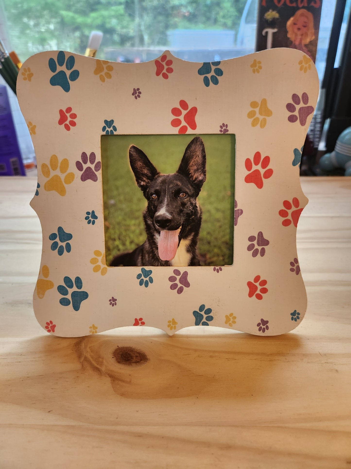 Multicolor Paw Print Picture Frame