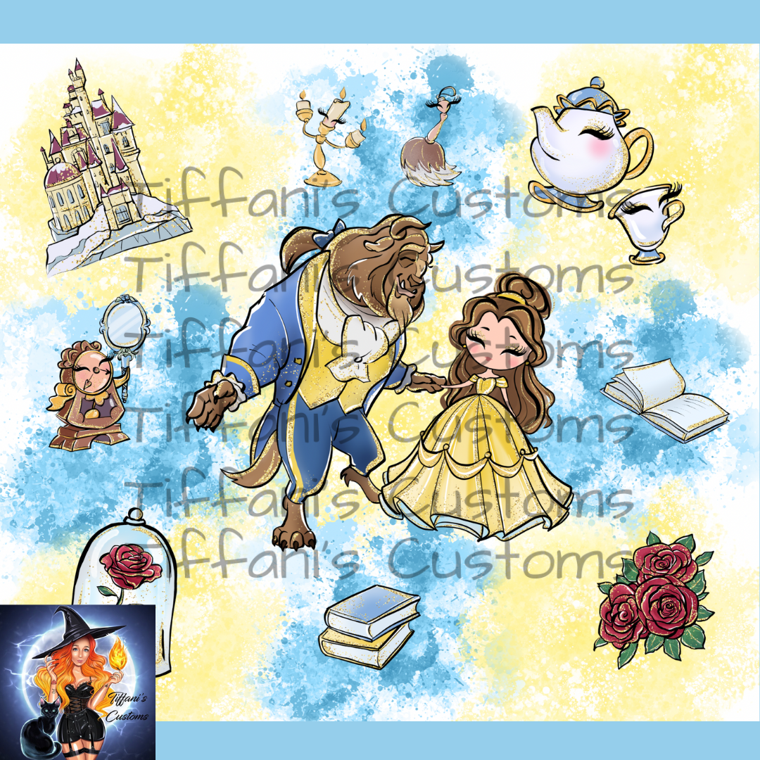 Beauty & Beast Watercolor - 20oz Tumbler