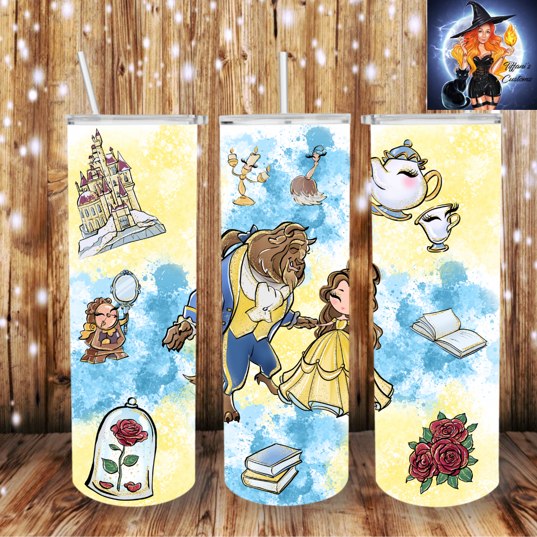 Beauty & Beast Watercolor - 20oz Tumbler