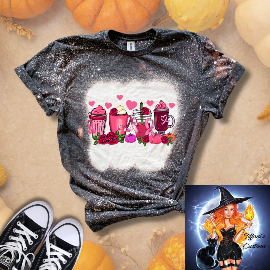 Breast Cancer Coffee *Sublimation T-Shirt - MADE TO ORDER*