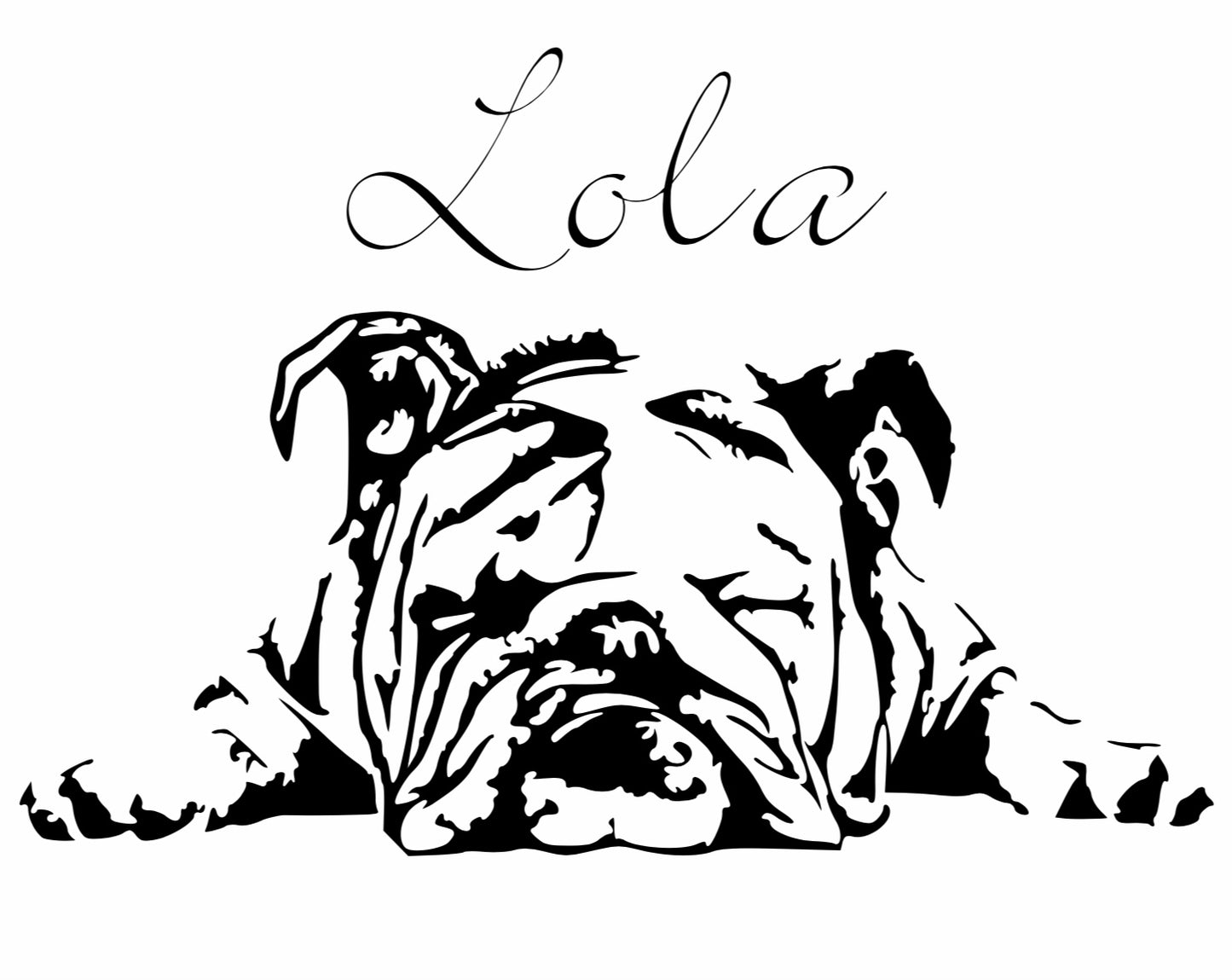 Vinyl Decal | Bulldog With Name | Cars, Laptops, Etc.