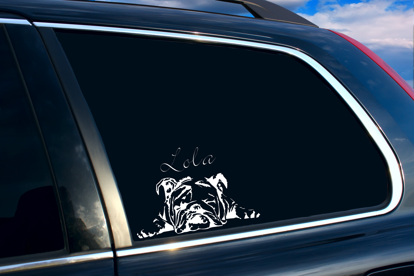 Vinyl Decal | Bulldog With Name | Cars, Laptops, Etc.