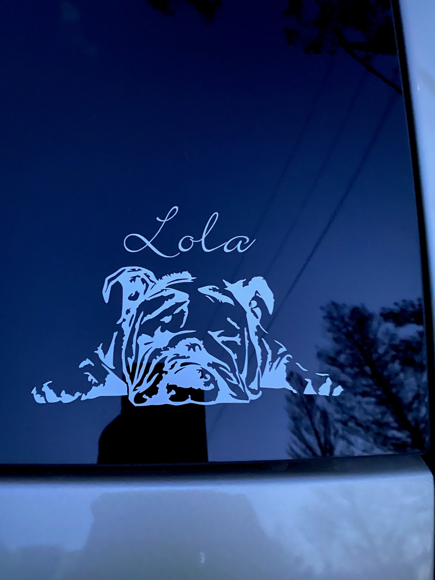 Vinyl Decal | Bulldog With Name | Cars, Laptops, Etc.