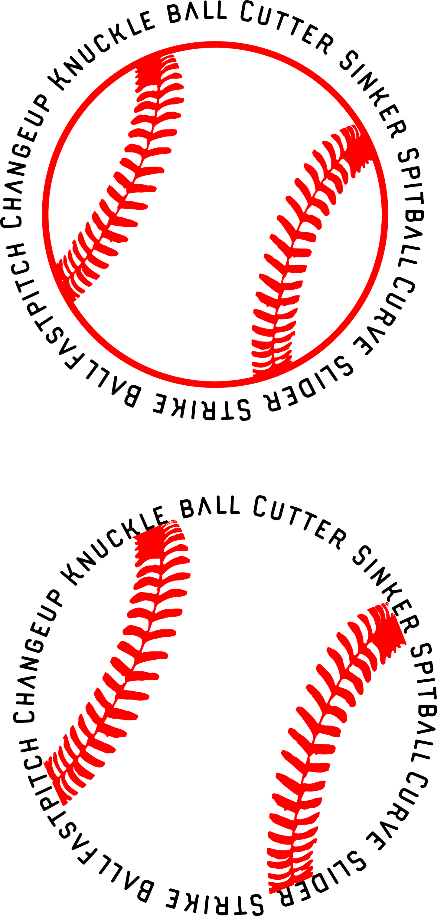 Vinyl Decal | Baseball Pitches | Cars, Laptops, Etc.