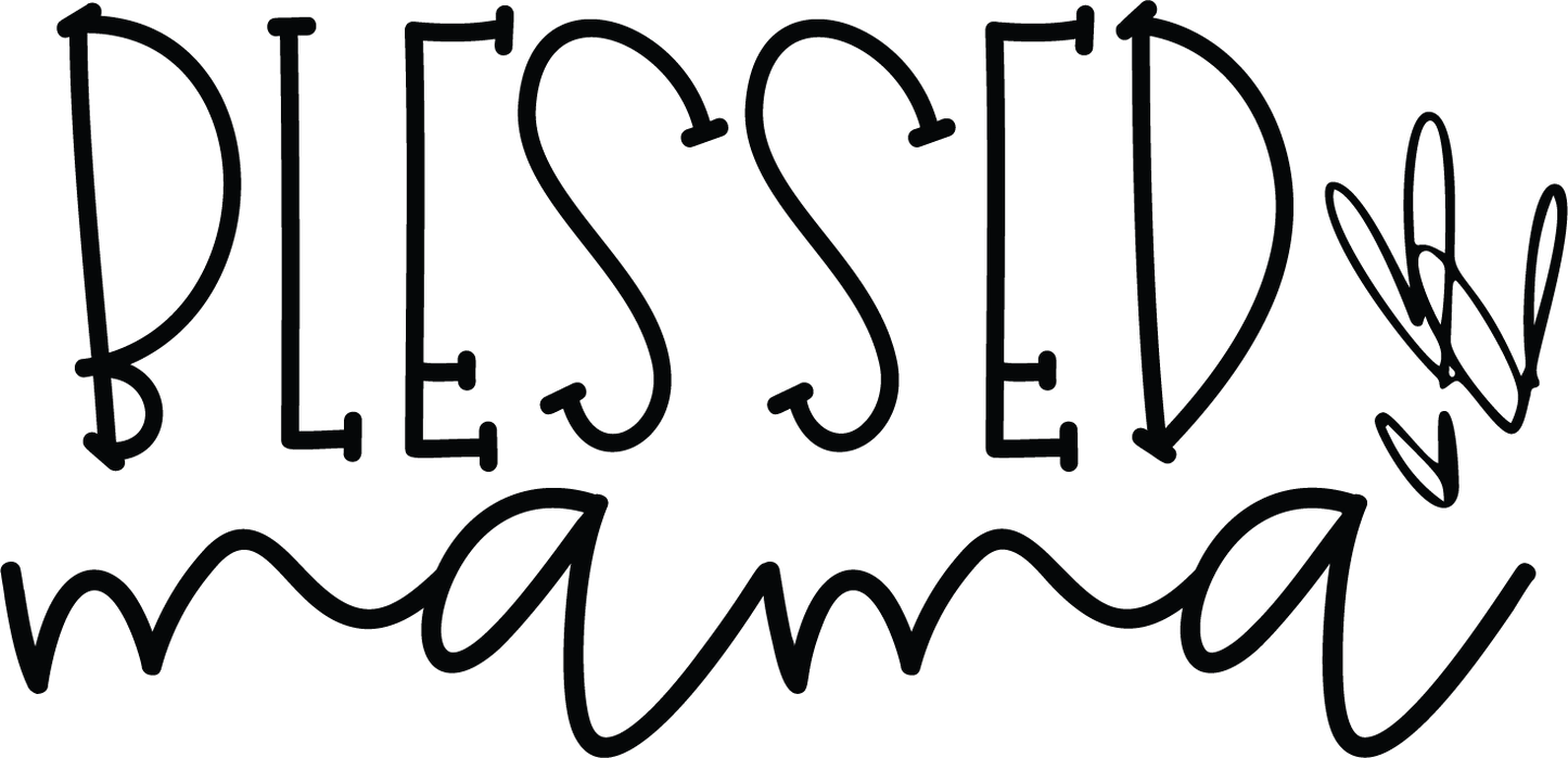Vinyl Decal | Blessed Mama | Cars, Laptops, Etc.