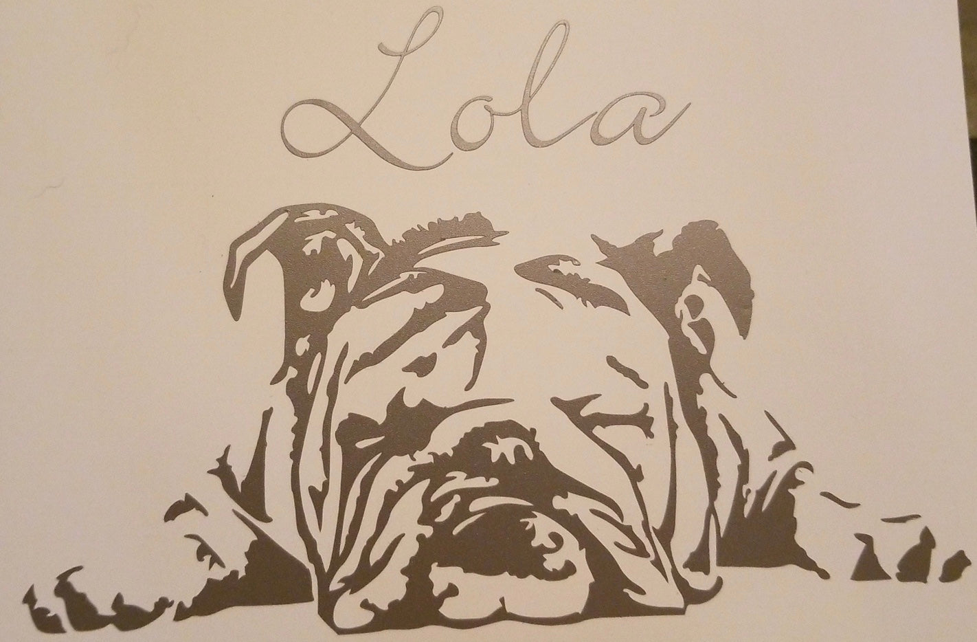 Vinyl Decal | Bulldog With Name | Cars, Laptops, Etc.