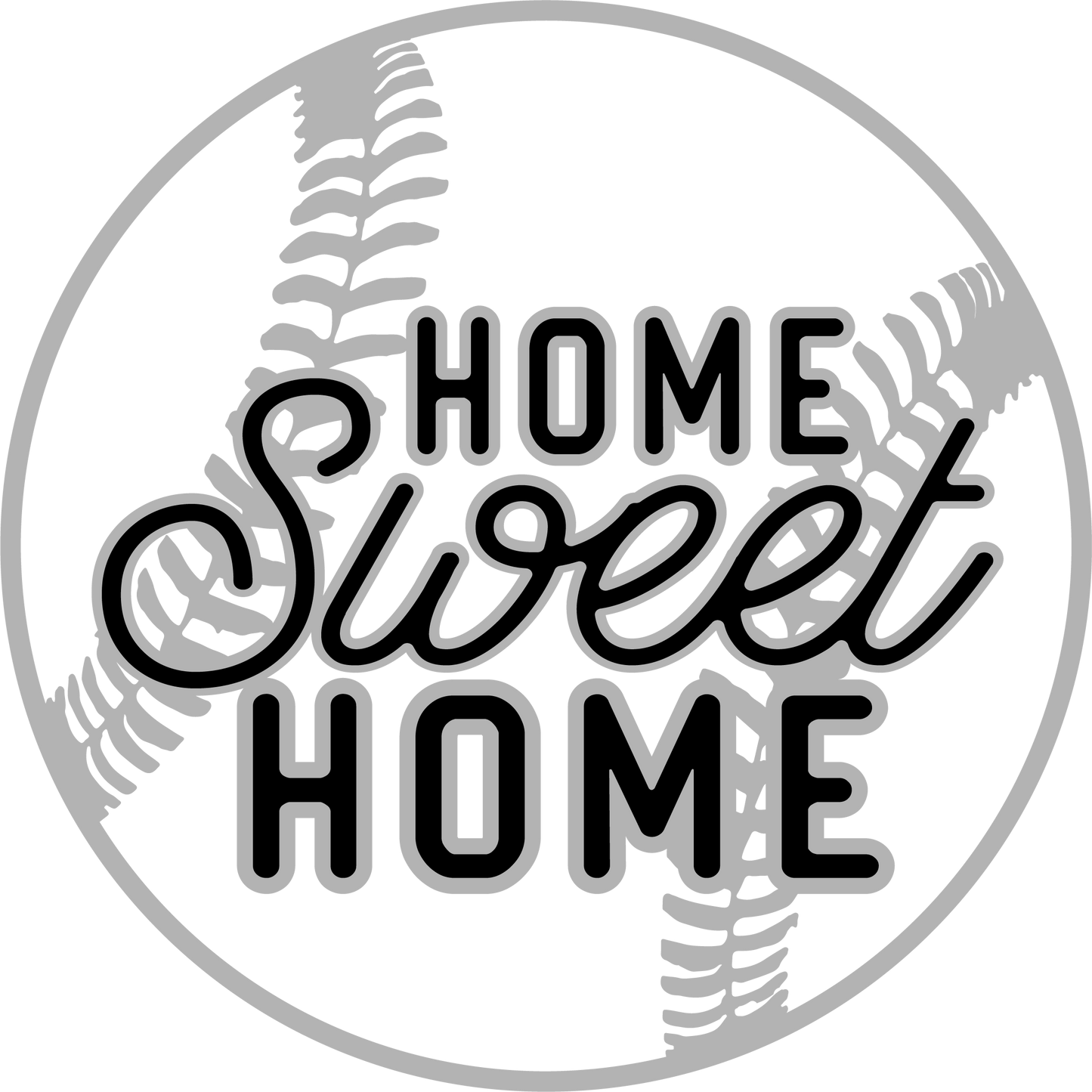 Vinyl Decal | Baseball Home Sweet Home| Cars, Laptops, Etc.