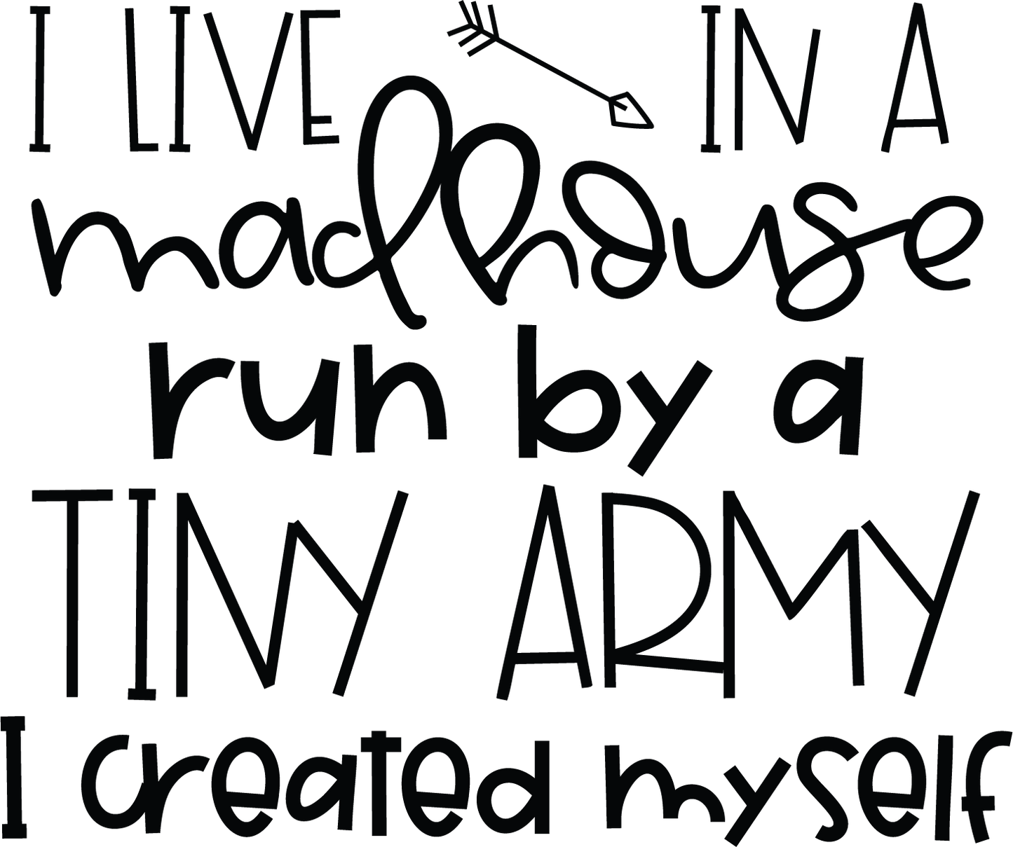 Vinyl Decal | Madhouse, Tiny Army | Cars, Laptops, Etc.