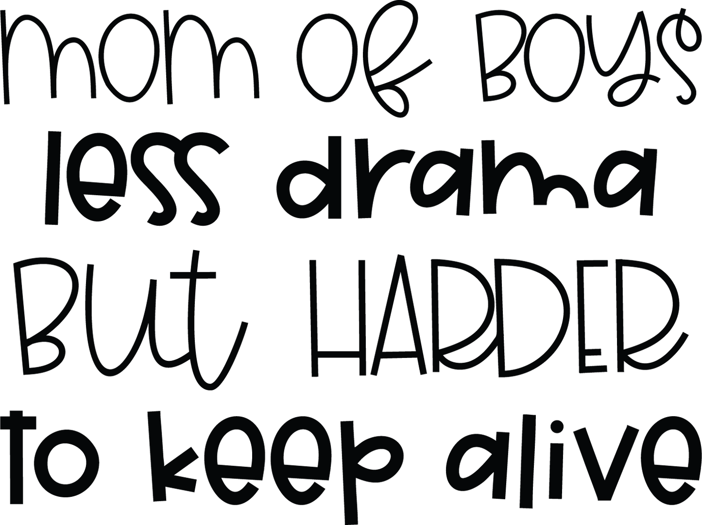 Vinyl Decal | Boys Less Drama, Harder to Keep Alive | Cars, Laptops, Etc.