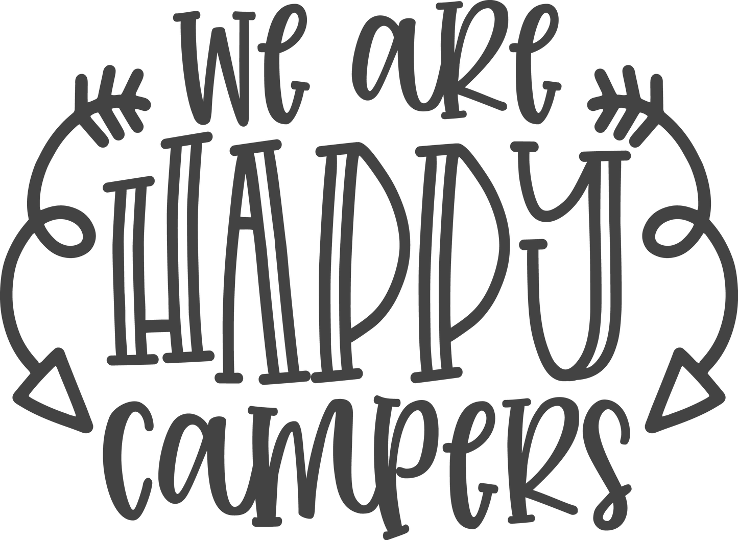Vinyl Decal | Happy Campers | Cars, Laptops, Etc.