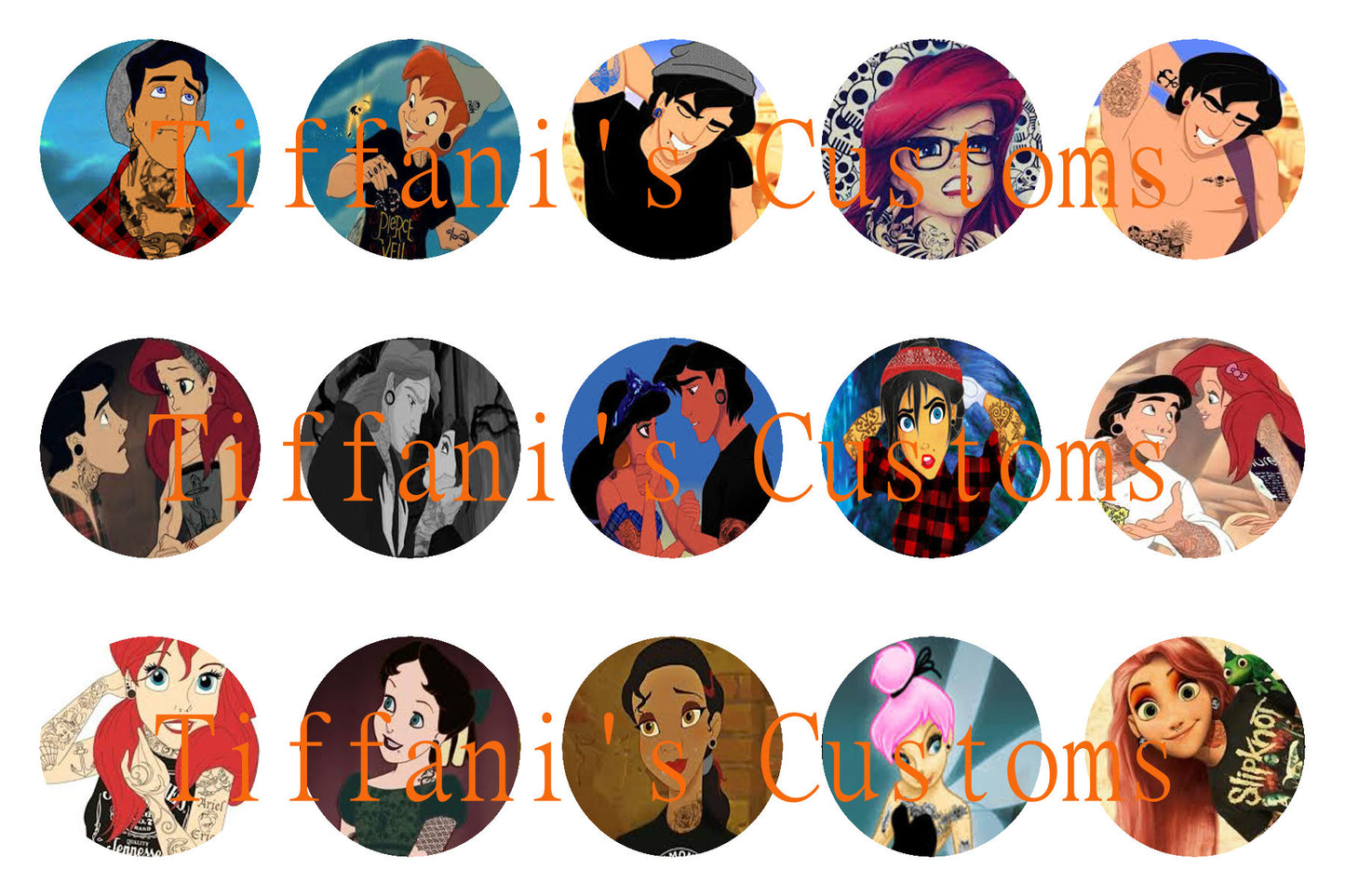 Disney Princess and Prince Bottle Cap Images *DIGITAL DOWNLOAD*