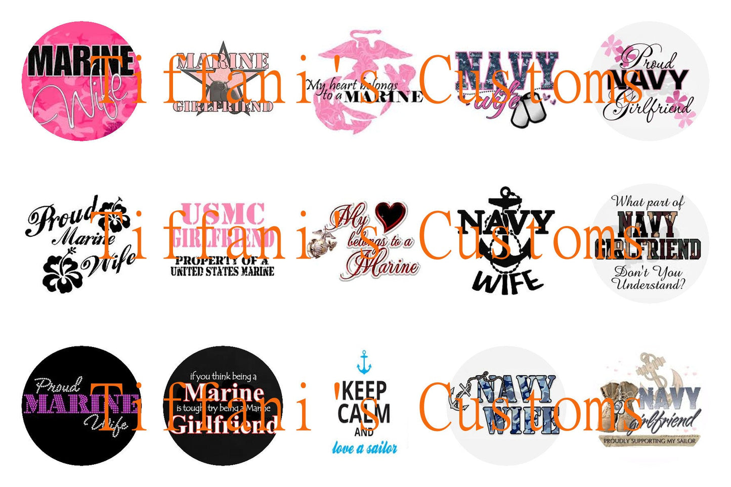 Military Wife/Girlfriend Bottle Cap Images *DIGITAL DOWNLOAD*