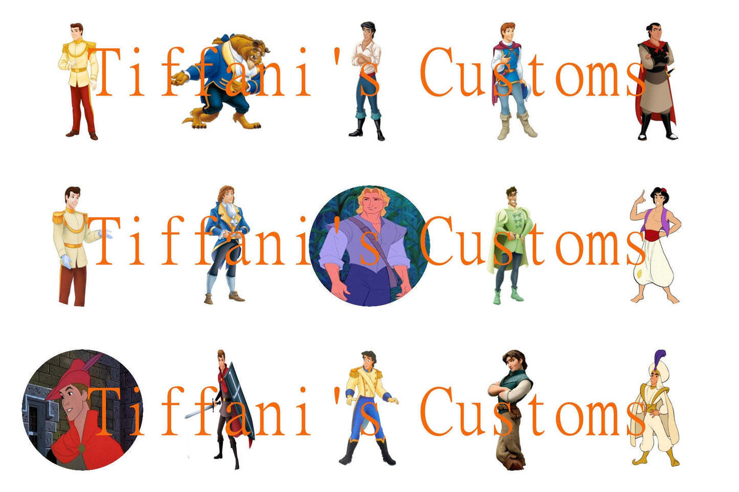 Disney Princess and Prince Bottle Cap Images *DIGITAL DOWNLOAD*