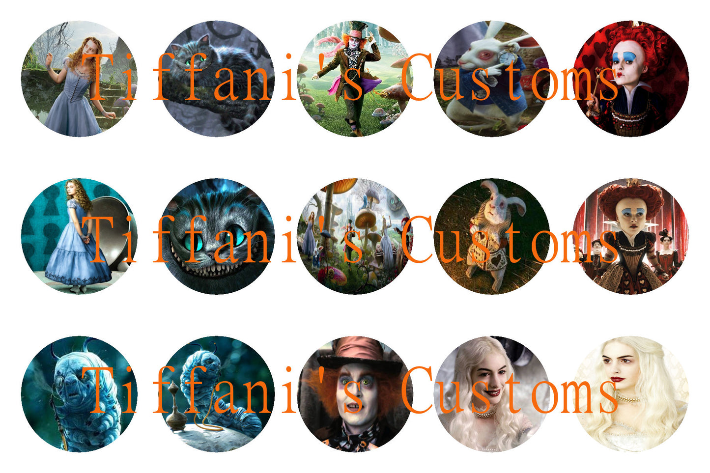 Alice in Wonderland Bottle Cap Images *DIGITAL DOWNLOAD*
