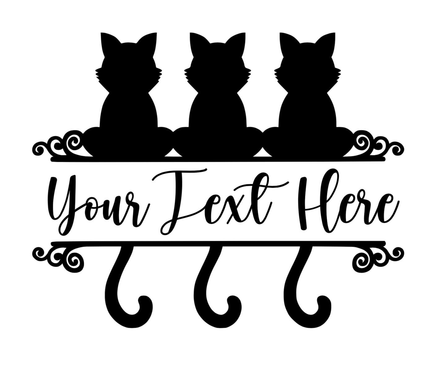 Vinyl Decal | Cats Monogram | Cars, Laptops, Etc.