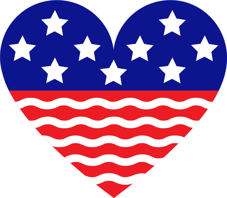 Vinyl Decal | American Flag Heart | Cars, Laptops, Etc.