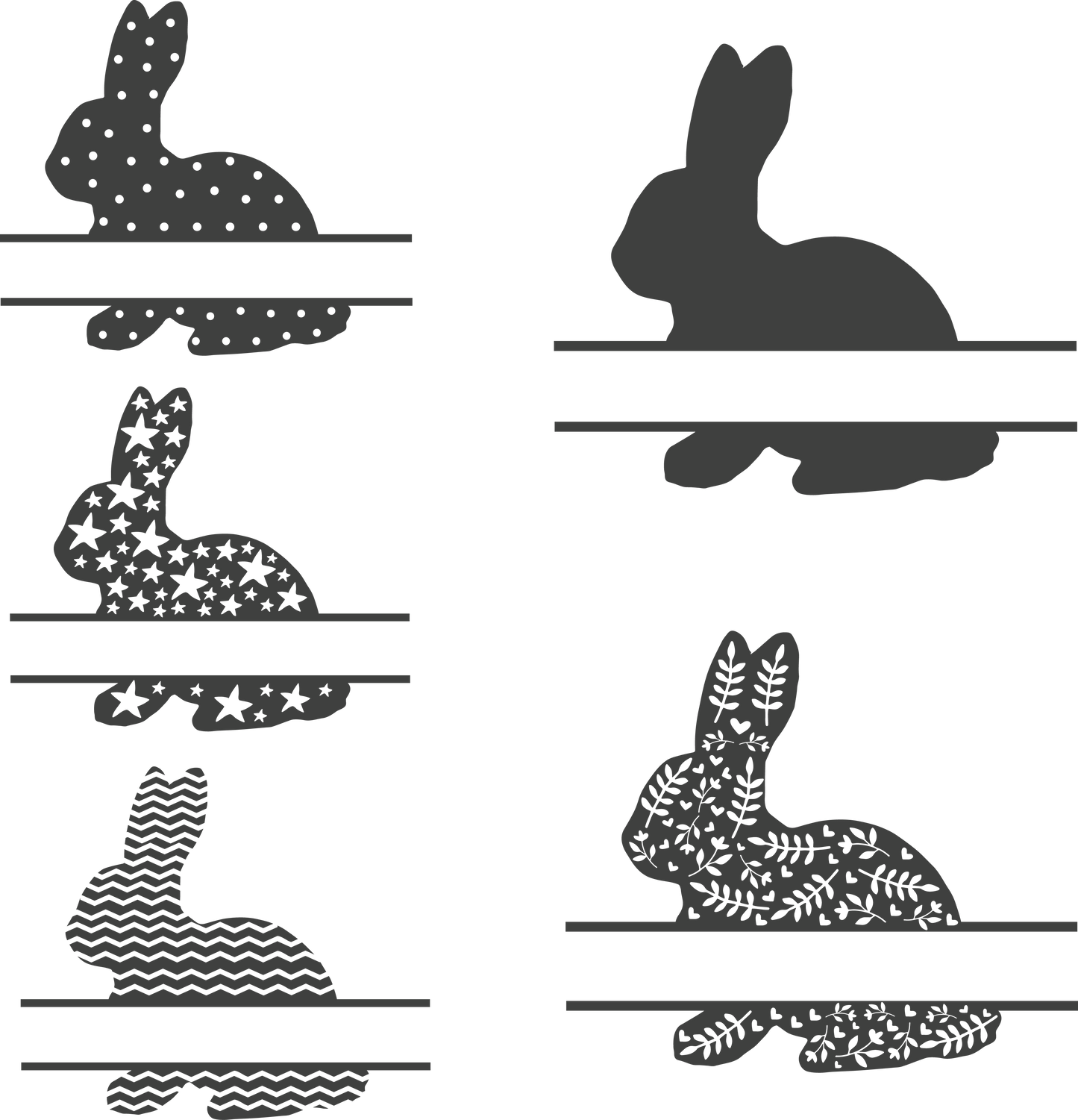 Vinyl Decal | Monogram Bunny | Cars, Laptops, Etc.