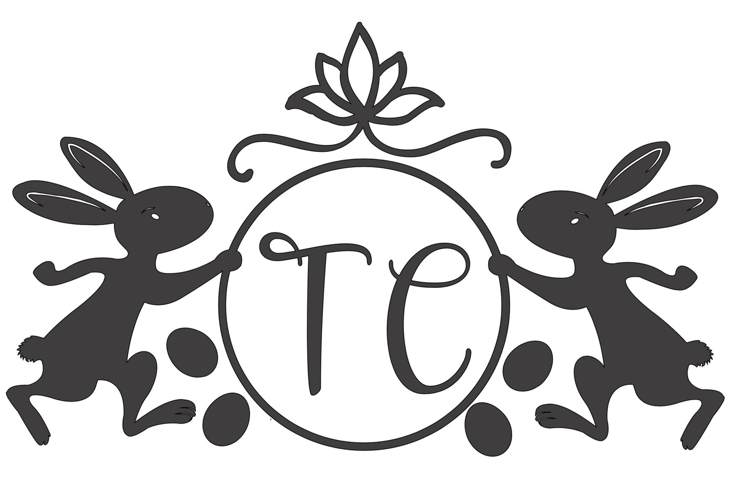 Vinyl Decal | Bunny Monogram | Cars, Laptops, Etc.