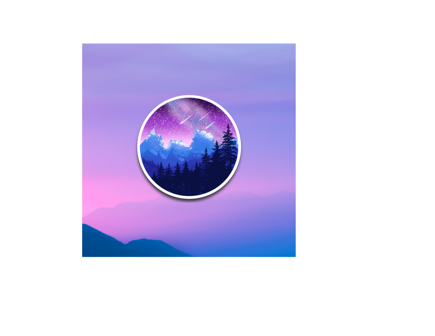 Sticker | Mountain Landscape | Water bottles, Laptops, Etc