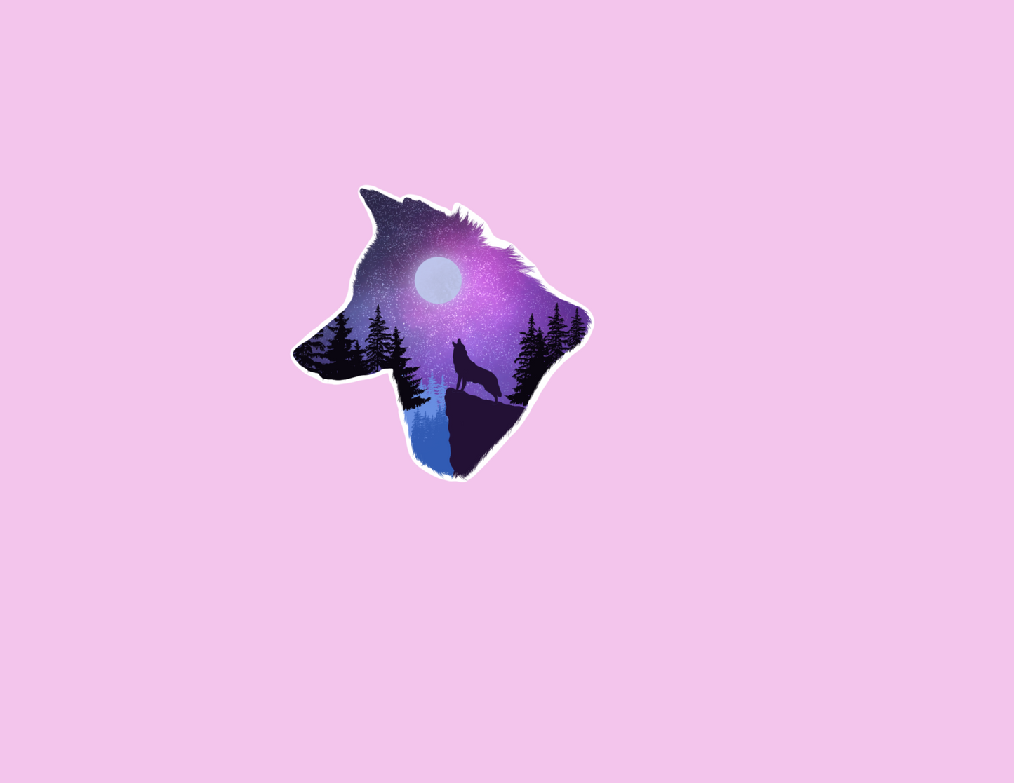 Sticker | Wolf Silhouette | Water bottles, Laptops, Etc