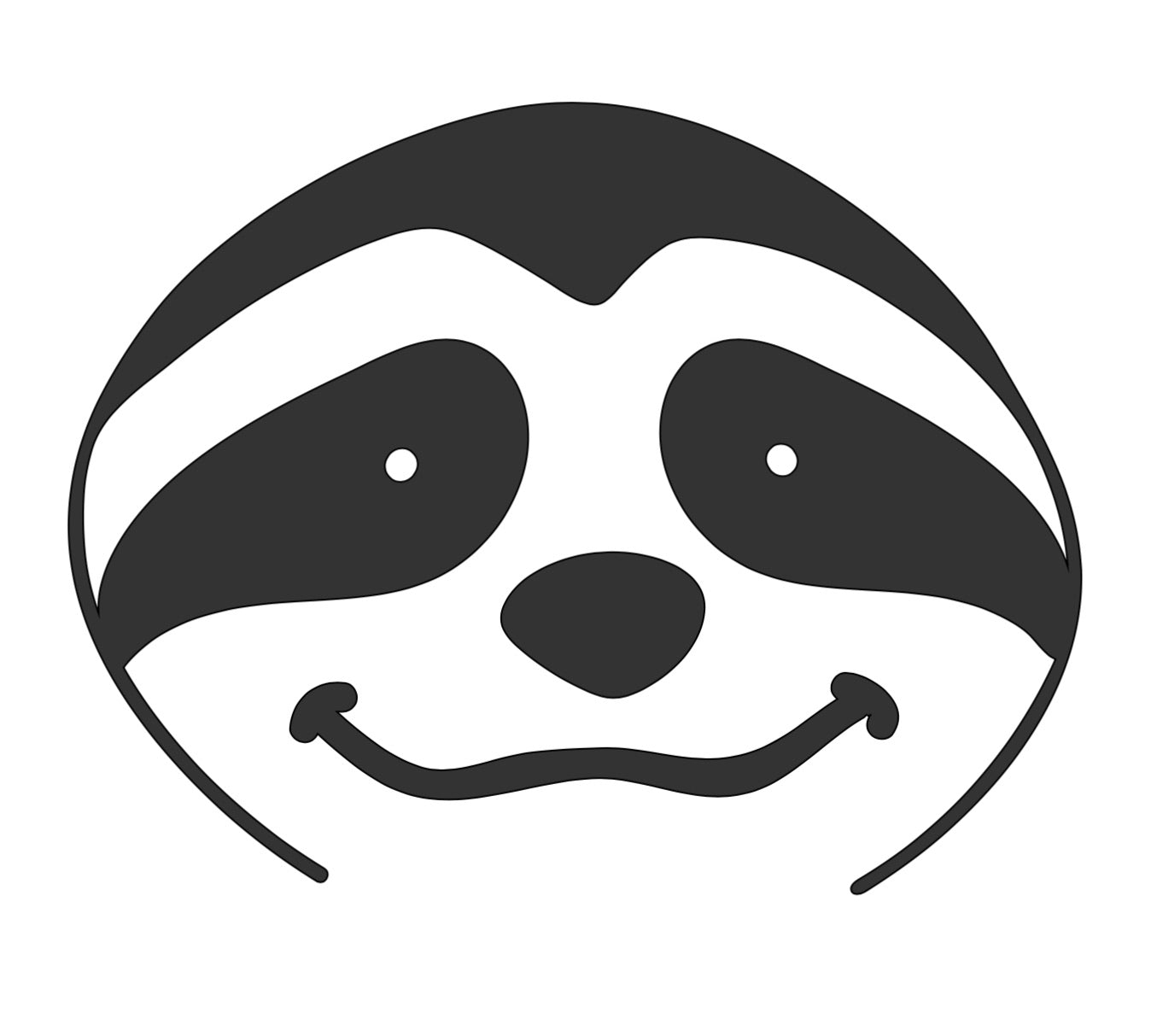 Vinyl Decal | Sloth Face | Cars, Laptops, Etc.