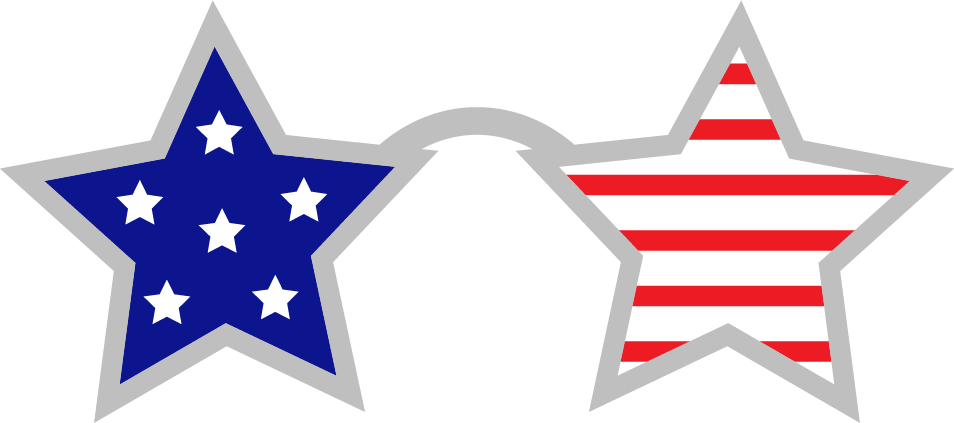 Vinyl Decal | Stars and Stripes Sunglasses | Cars, Laptops, Etc.