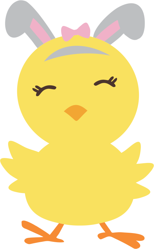 Vinyl Decal | Chick with Bunny Ears | Cars, Laptops, Etc.