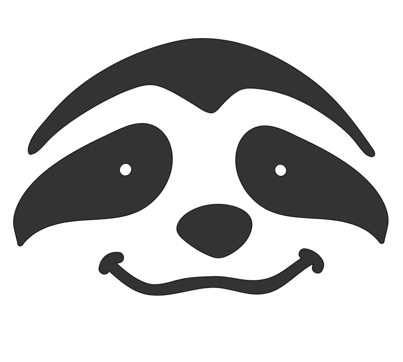 Vinyl Decal | Sloth Face | Cars, Laptops, Etc.