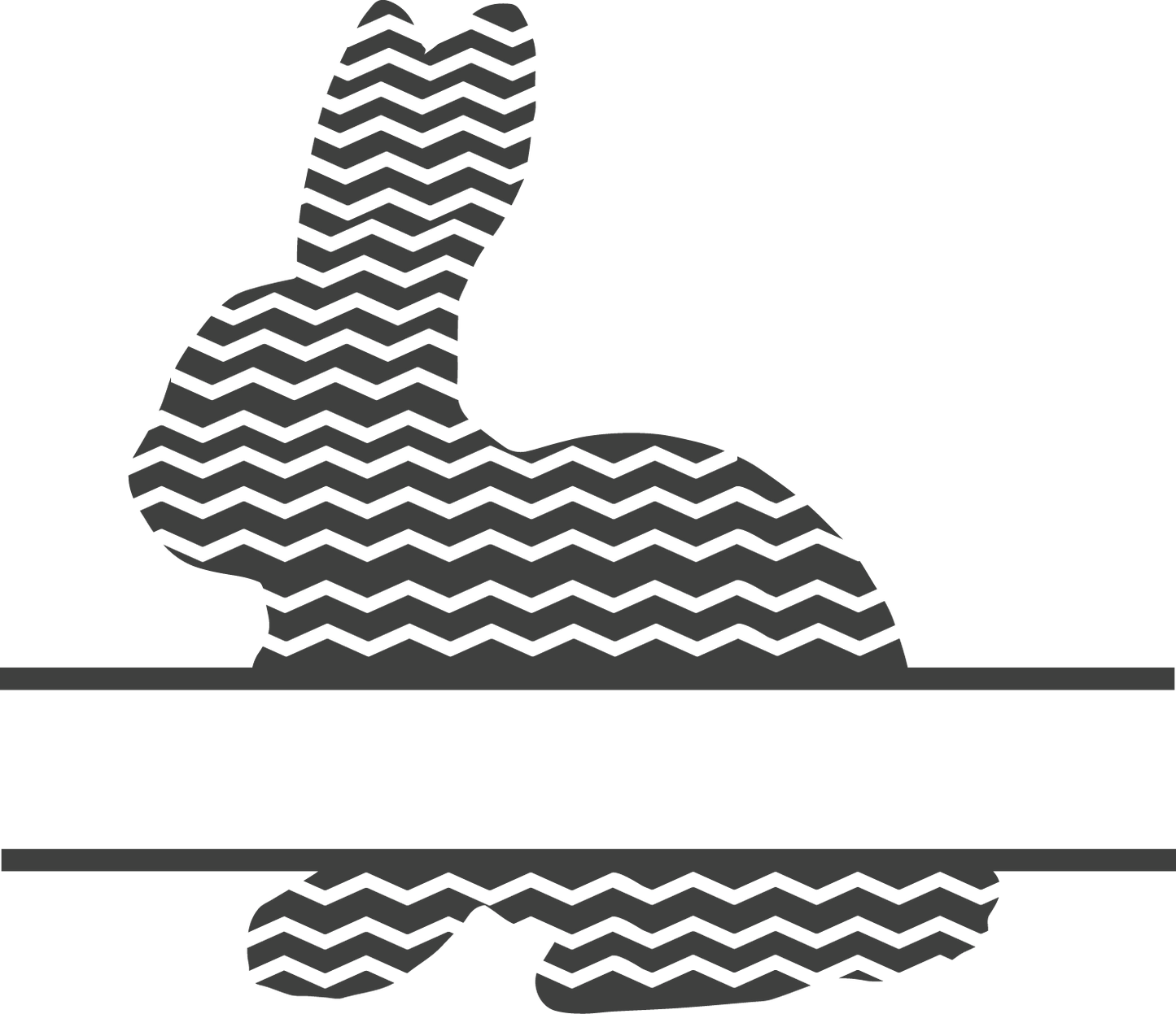 Vinyl Decal | Monogram Bunny | Cars, Laptops, Etc.