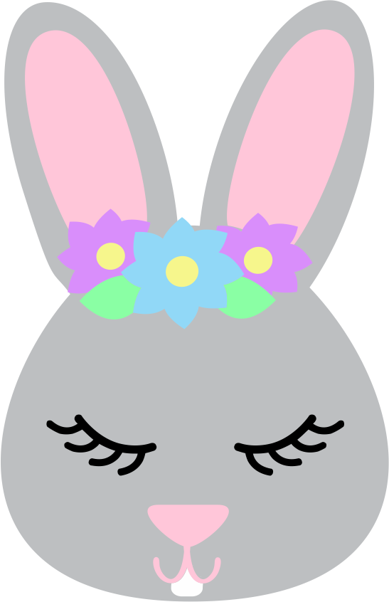 Vinyl Decal | Bunny with Flowers | Cars, Laptops, Etc.