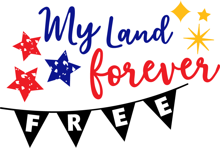 Vinyl Decal | My Land Forever Free | Cars, Laptops, Etc.