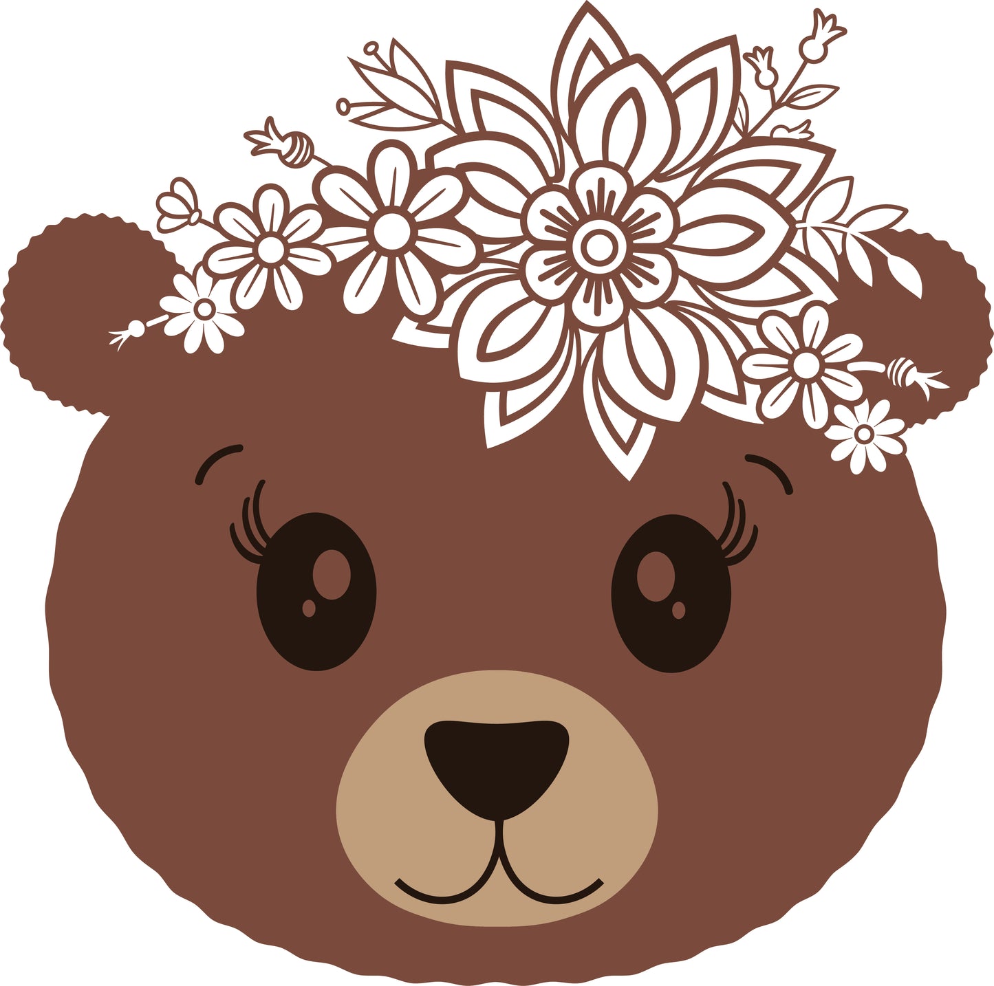 Vinyl Decal | Floral Bear | Cars, Laptops, Etc.