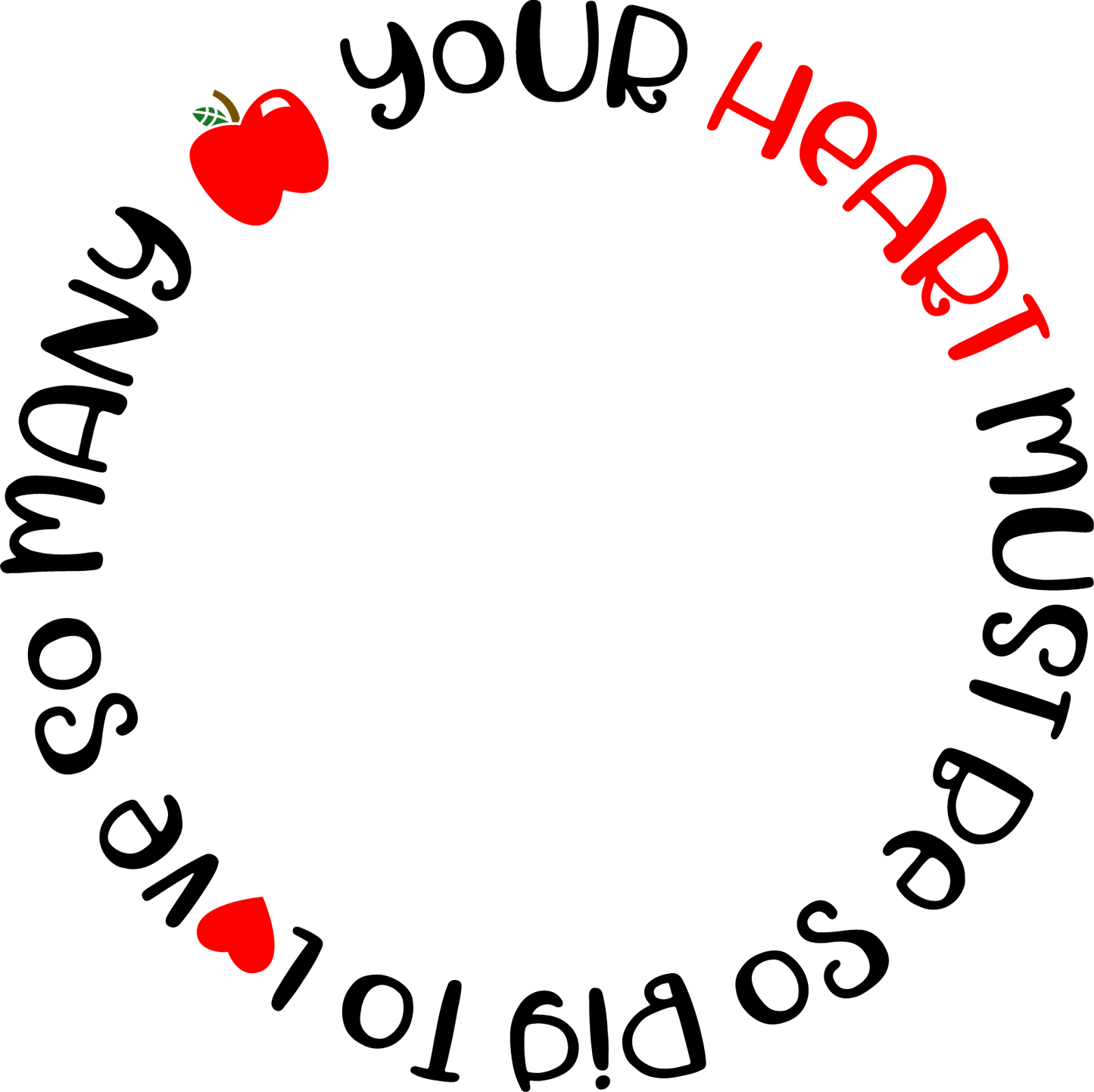 Vinyl Decal | Big Heart | Cars, Laptops, Etc.