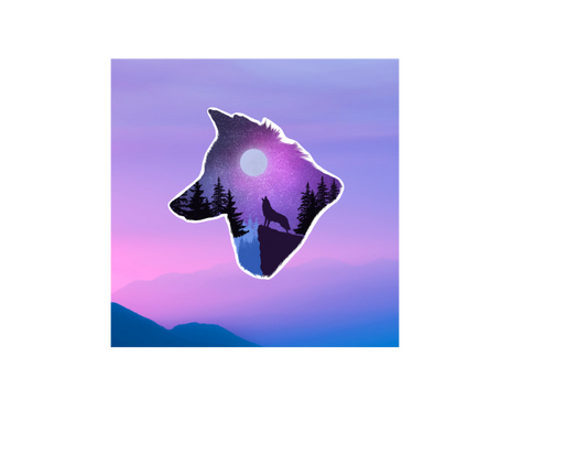 Sticker | Wolf Silhouette | Water bottles, Laptops, Etc