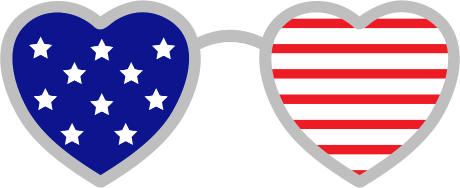 Vinyl Decal | Stars and Stripes Sunglasses | Cars, Laptops, Etc.