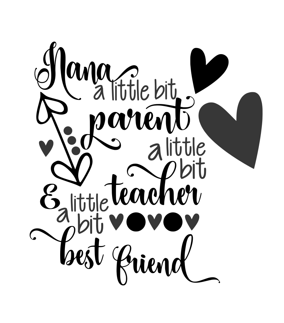 Vinyl Decal | Nana, Parent, Teacher, Best Friend | Cars, Laptops, Etc.