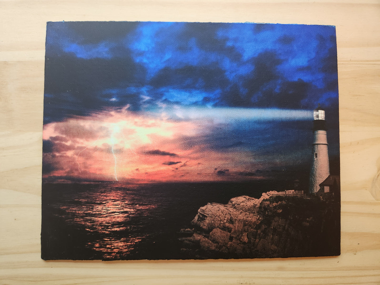 Lighthouse Sunset Rectangle Canvas Print