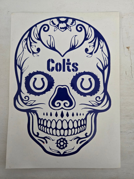 Vinyl Decal | Colts Sugar Skull | Cars, Laptops, Etc