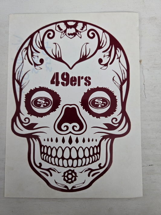 Vinyl Decal | 49ers Sugar Skull | Cars, Laptops, Etc
