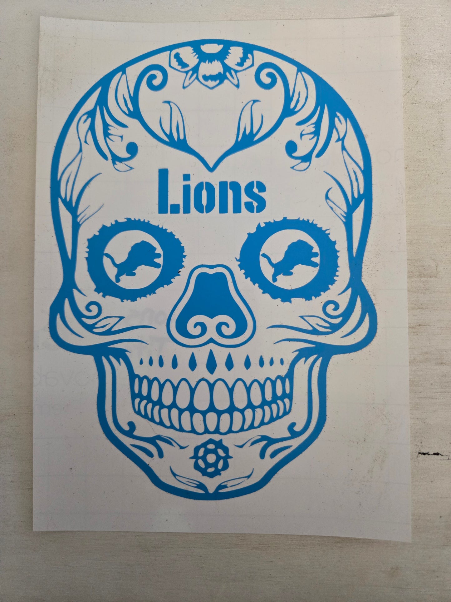 Vinyl Decal | Lions Sugar Skull | Cars, Laptops, Etc