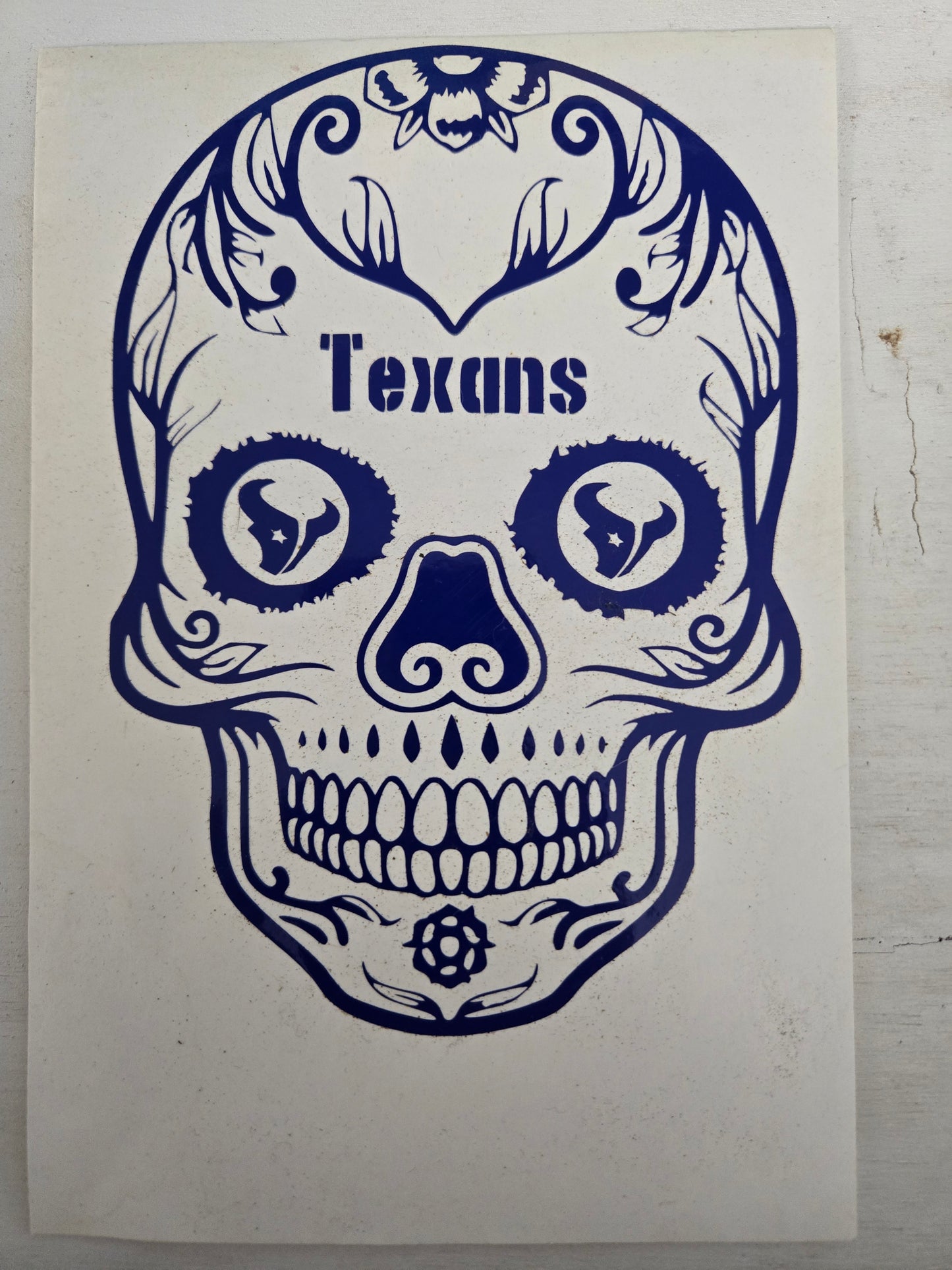 Vinyl Decal | Texans Sugar Skull | Cars, Laptops, Etc