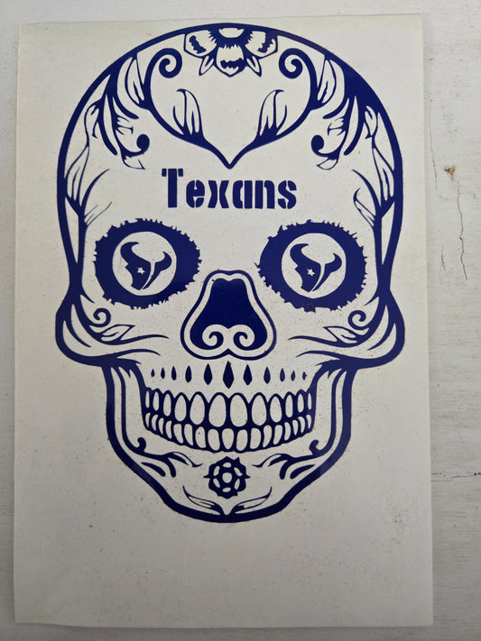 Vinyl Decal | Texans Sugar Skull | Cars, Laptops, Etc