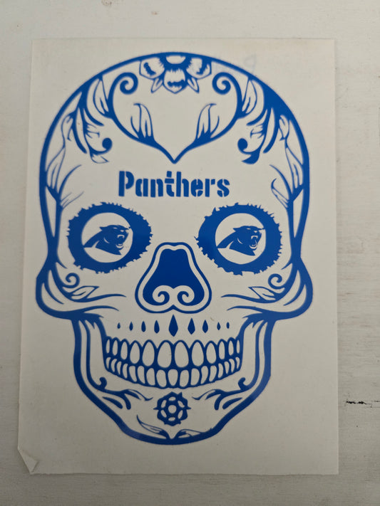 Vinyl Decal | Panthers Sugar Skull | Cars, Laptops, Etc