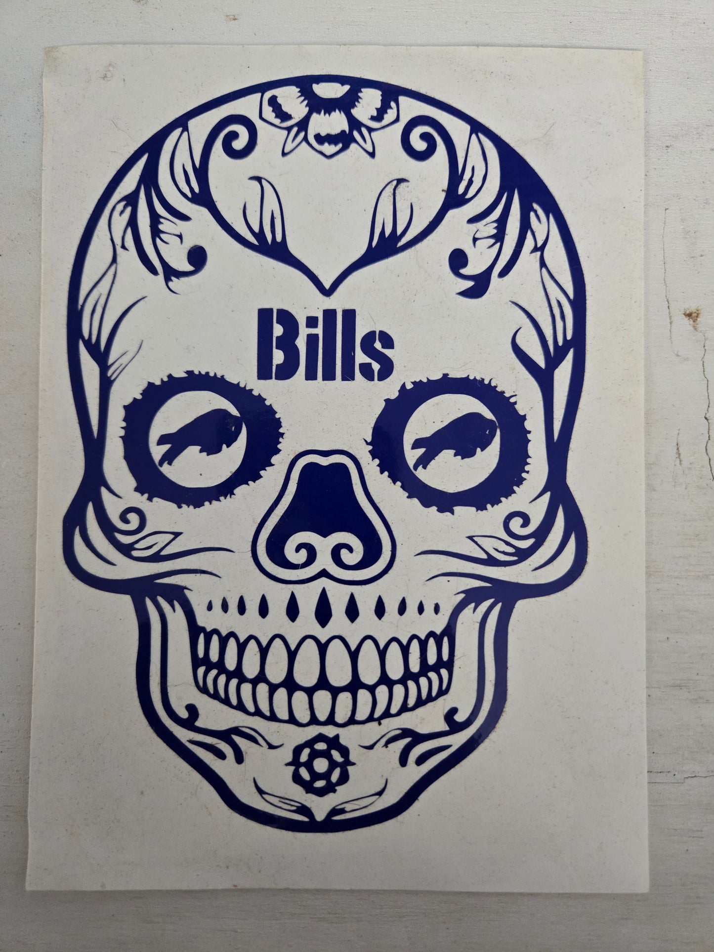 Vinyl Decal | Bills Sugar Skull | Cars, Laptops, Etc