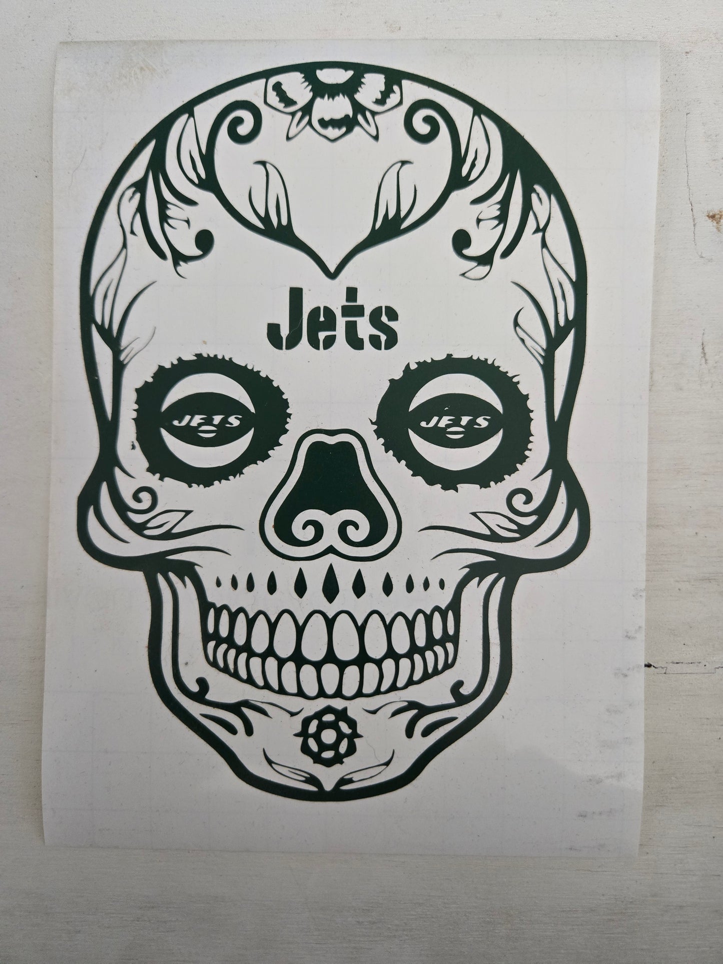 Vinyl Decal | Jets Sugar Skull | Cars, Laptops, Etc