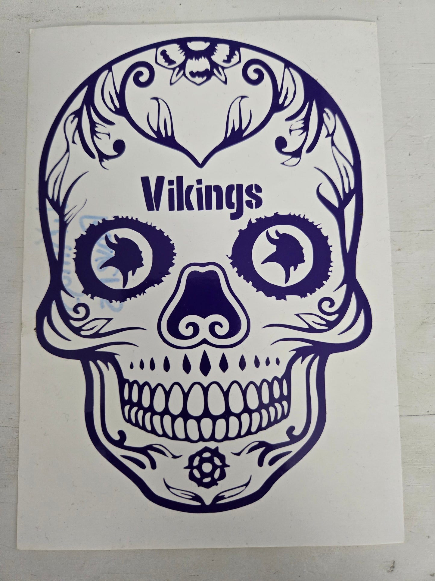 Vinyl Decal | Vikings Sugar Skull | Cars, Laptops, Etc