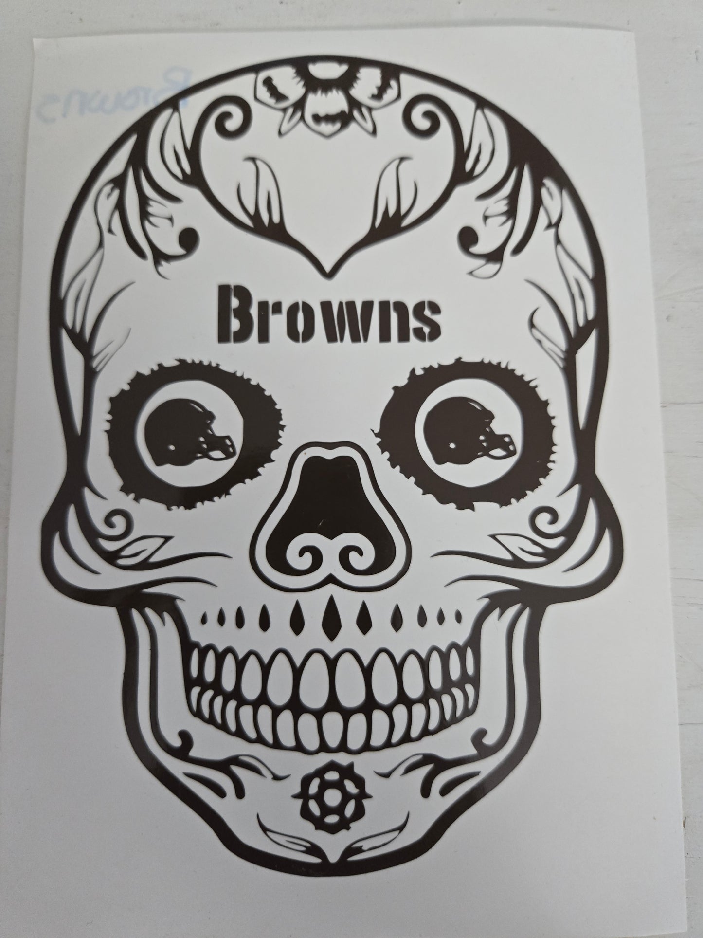 Vinyl Decal | Browns Sugar Skull | Cars, Laptops, Etc