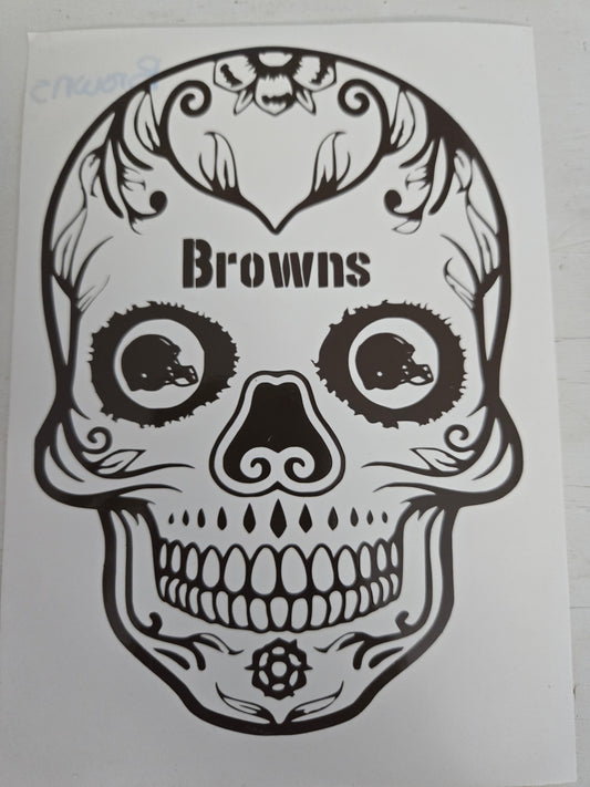 Vinyl Decal | Browns Sugar Skull | Cars, Laptops, Etc