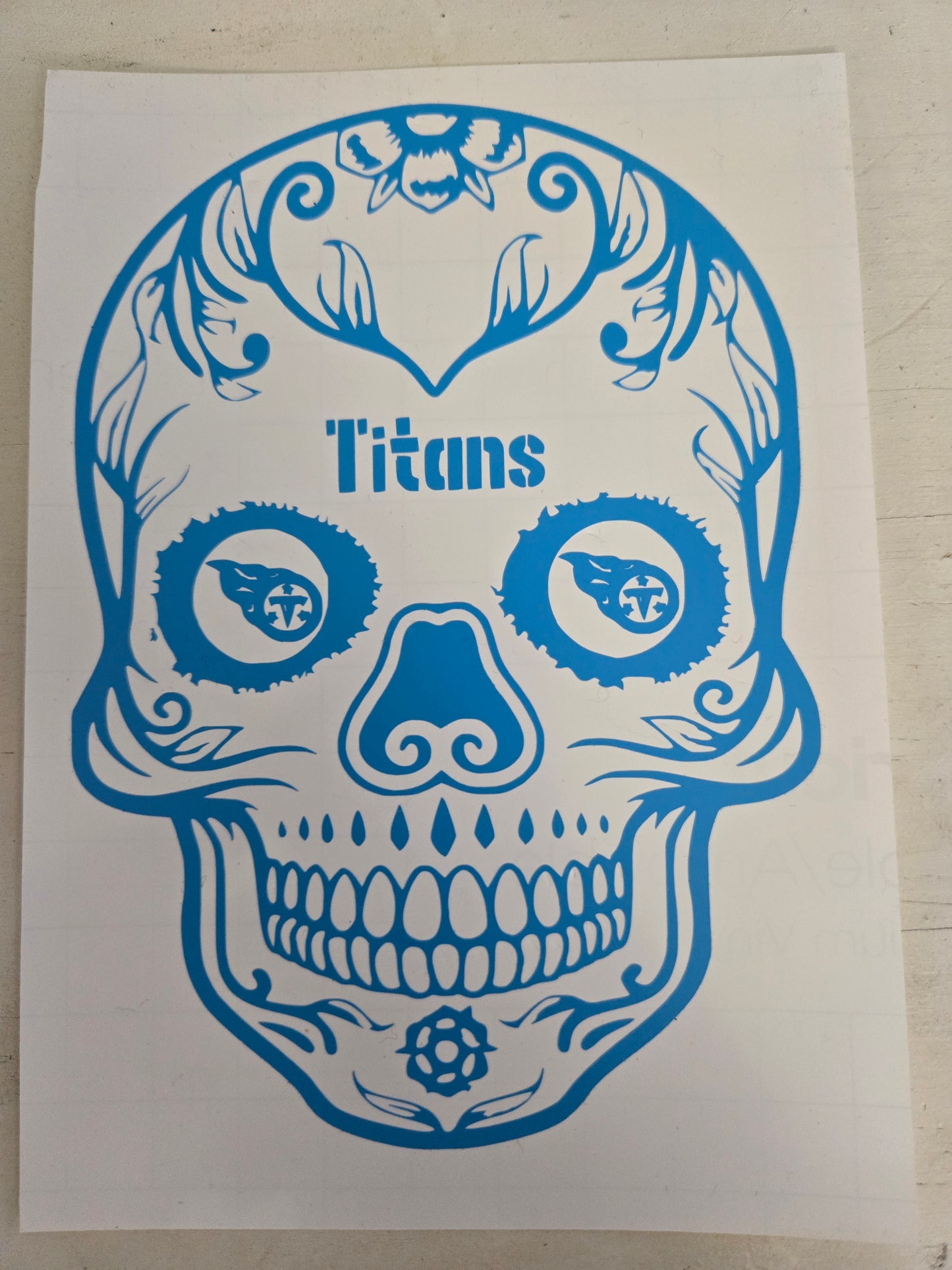 Vinyl Decal | Titans Sugar Skull | Cars, Laptops, Etc