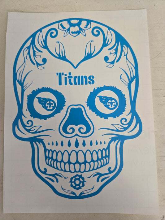 Vinyl Decal | Titans Sugar Skull | Cars, Laptops, Etc